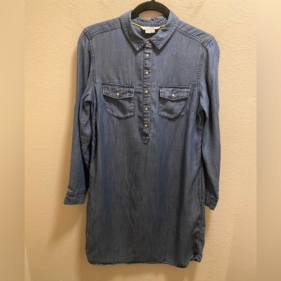 Boden Blue Long Sleeve Jean Collared Linen Blend Shirt Dress Size 6R - Picture 1 of 11